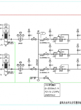 某門站工藝流程圖、組裝圖及設(shè)備明細